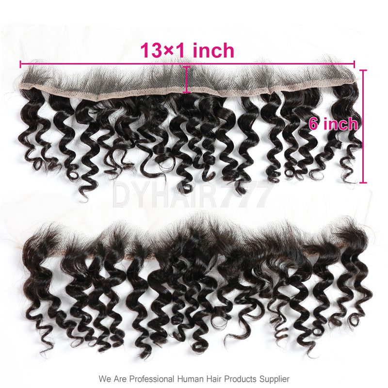 Lace Edge 13*1 Lace Frontals Transparent Human Hair With Baby Hair Natural Color