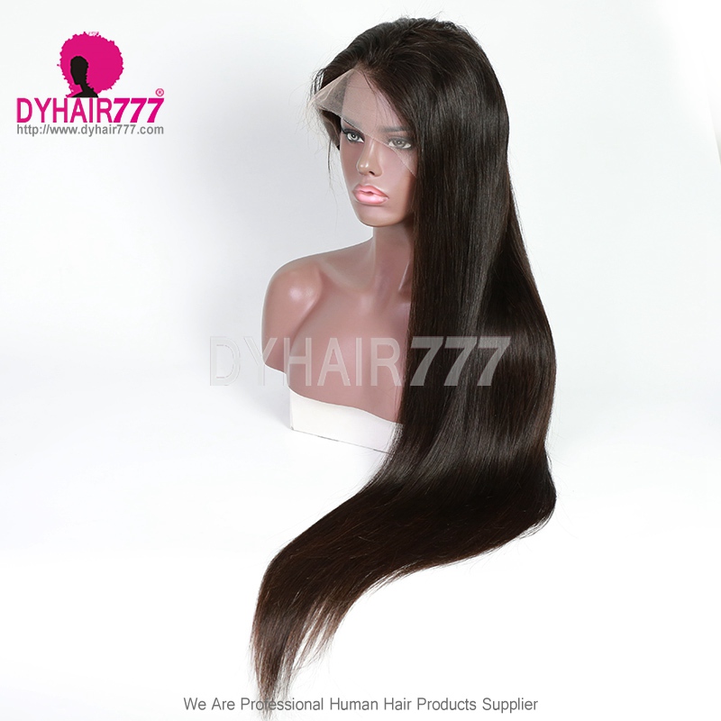 HD Full Lace Wigs 130% Density 1B# Top Quality Virgin Human Hair Natural Color 