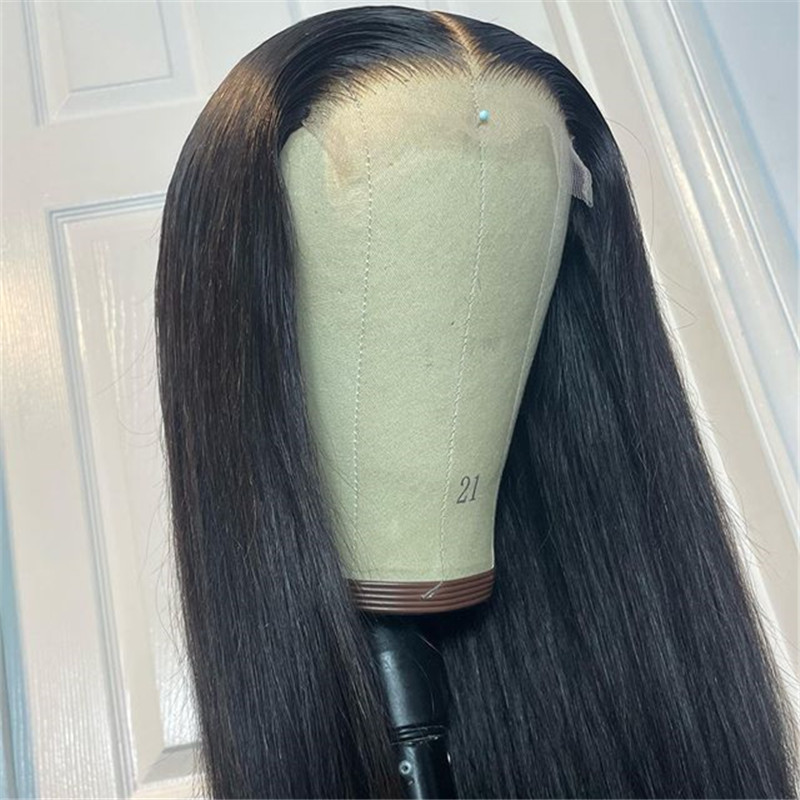 Glueless HD Swiss 6x6 Lace Closure Wig 200% Density Virgin Human Hair Knots Bleached Pre Plucked Natural Color