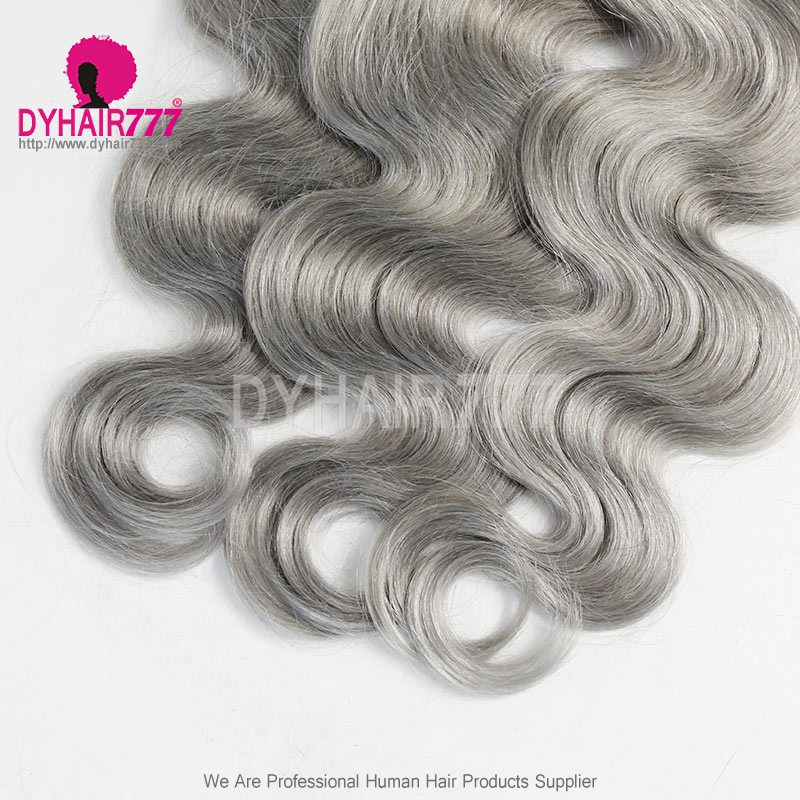  1 Bundle Silver Grey Color 14A Royal Grade 100% Virgin Human Hair Extensions