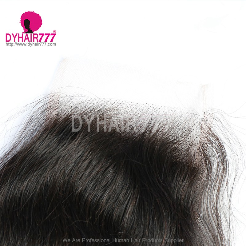 HD 4x6 Lace Closure Skin Melt Virgin Human hair With Baby Hair Pre Plucked Natural Color