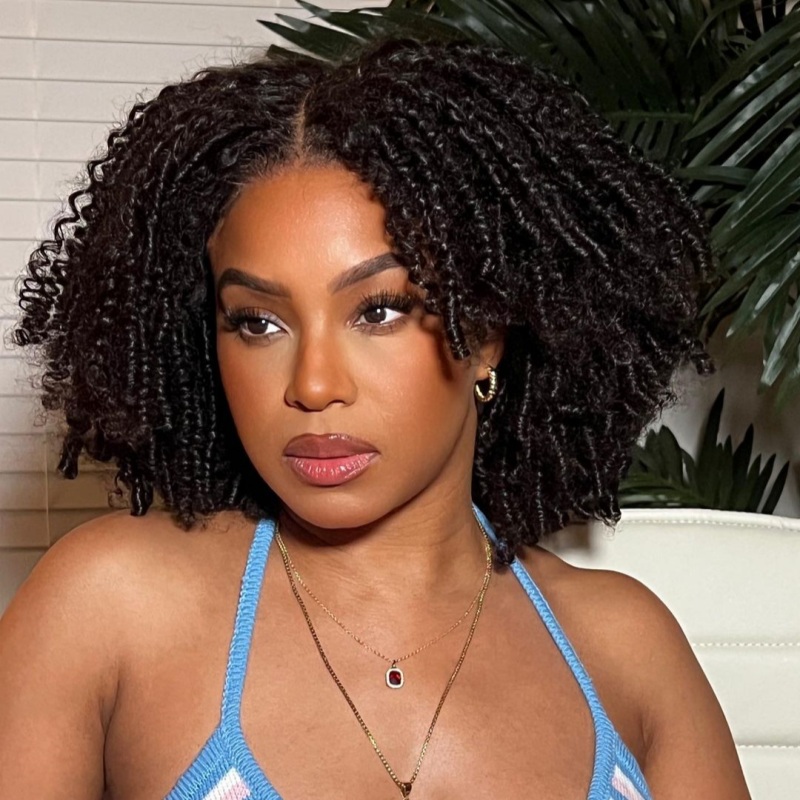 (NEW)Twist Curly Bob Glueless Melted HD 13x4 Lace Wigs 250% Density 100% Unprocessed Virgin Human Hair
