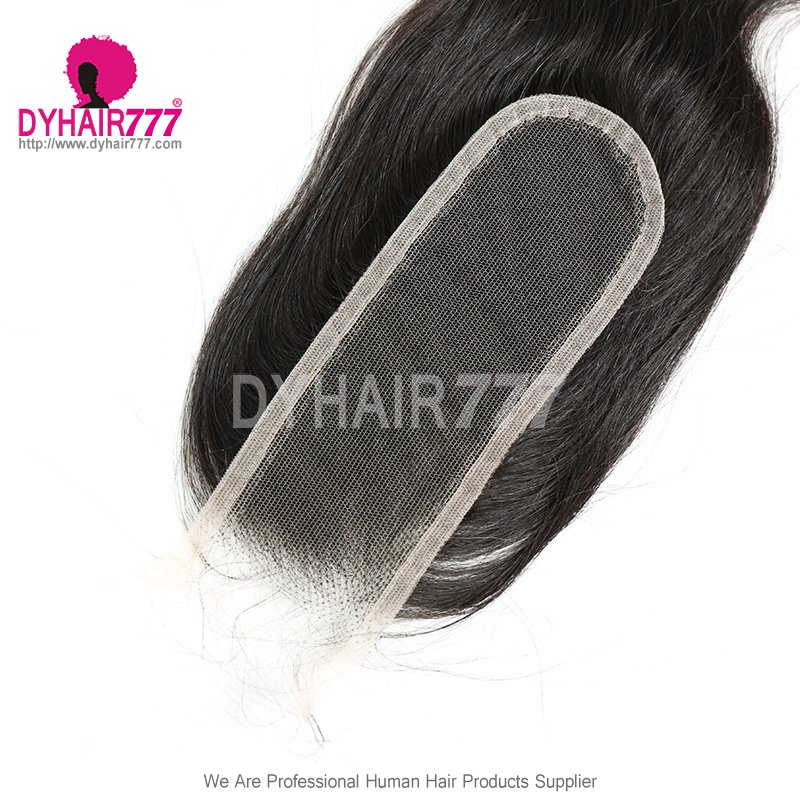 Raw HD 2x6 Lace Closure Raw Human Hair With Baby Hair Pre Plucked Lightly Bleached Natural Color