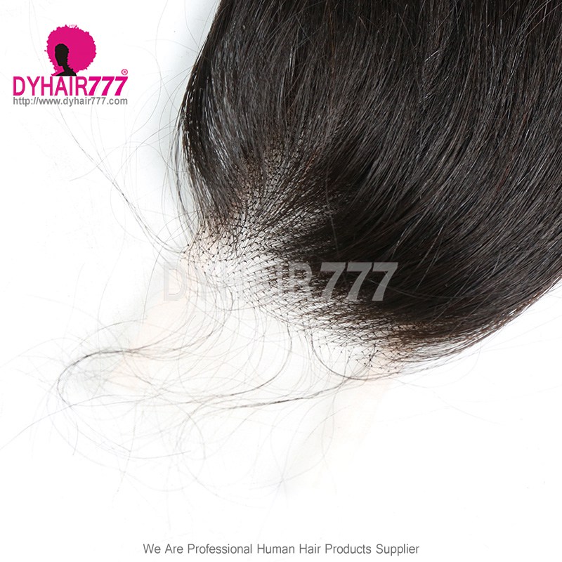 Raw HD 2x6 Lace Closure Raw Human Hair With Baby Hair Pre Plucked Lightly Bleached Natural Color