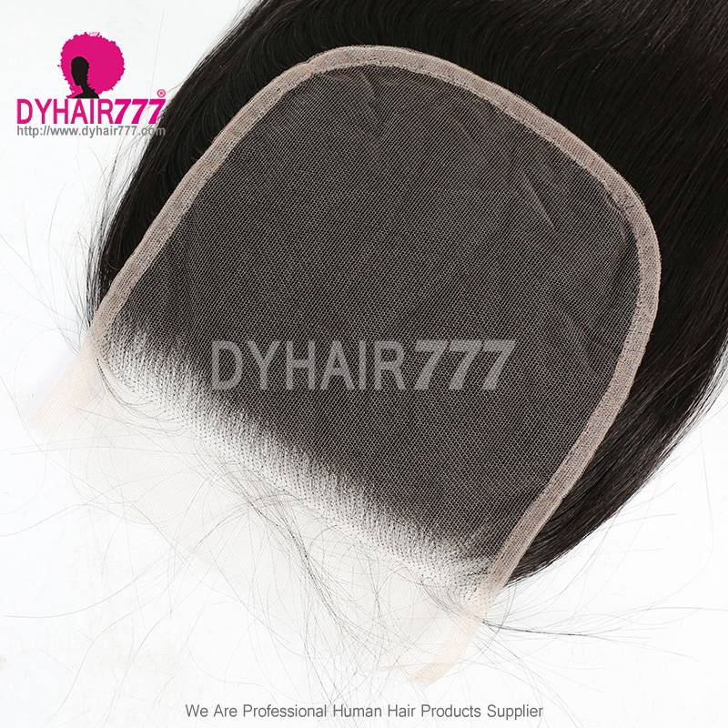 Raw HD 6x6 Lace Closure Raw Human Hair With Baby Hair Pre Plucked Lightly Bleached Natural Color