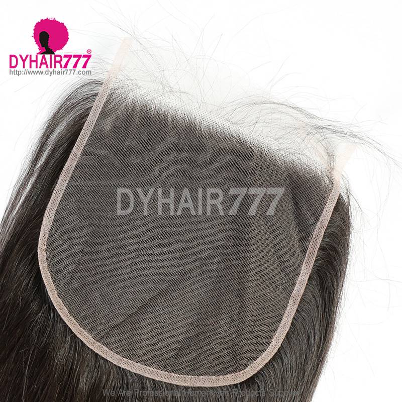 Raw HD 7x7 Lace Closure Raw Human Hair With Baby Hair Pre Plucked Lightly Bleached Natural Color