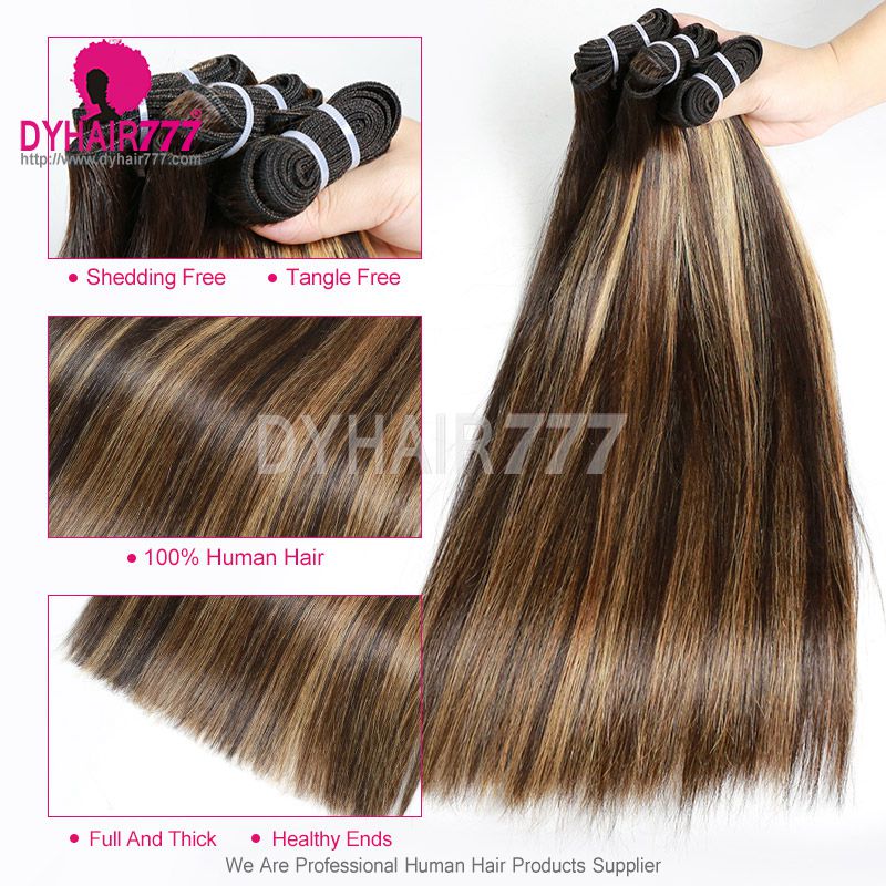 1 Bundle 14A Royal Grade Highlight Color P1B/27 Human Hair Weave Bundles 100% Hair Extensions