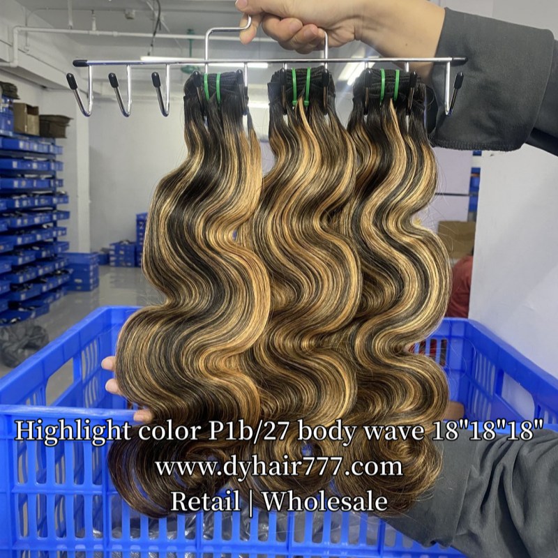 1 Bundle 14A Royal Grade Highlight Color P1B/27 Human Hair Weave Bundles 100% Hair Extensions