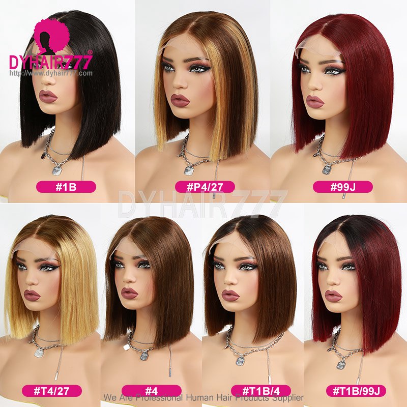 Bob 5x5 Lace Closure Wigs 220% Density Raw Hair Straight 100% Human Hair Wig