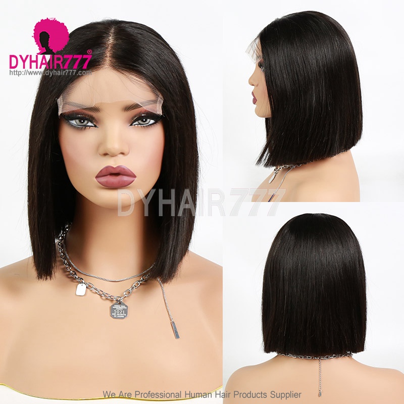 Bob 5x5 Lace Closure Wigs 220% Density Raw Hair Straight 100% Human Hair Wig