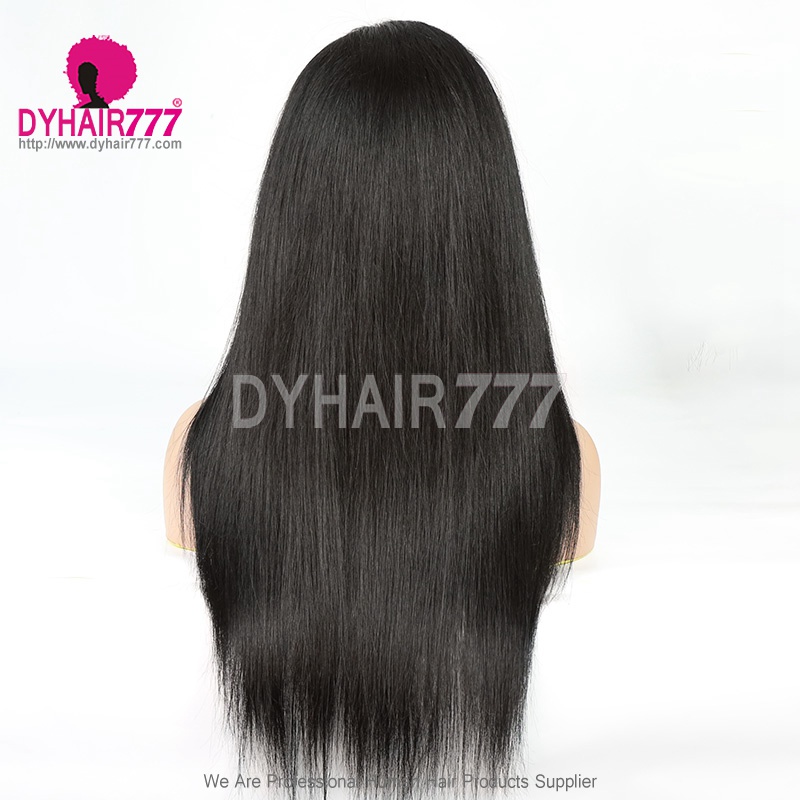 Jet Black Invisi-Strap Drawstring 360 HD Lace Wig 180% Density Glueless Bleached Knots Virgin Human Hair Wig
