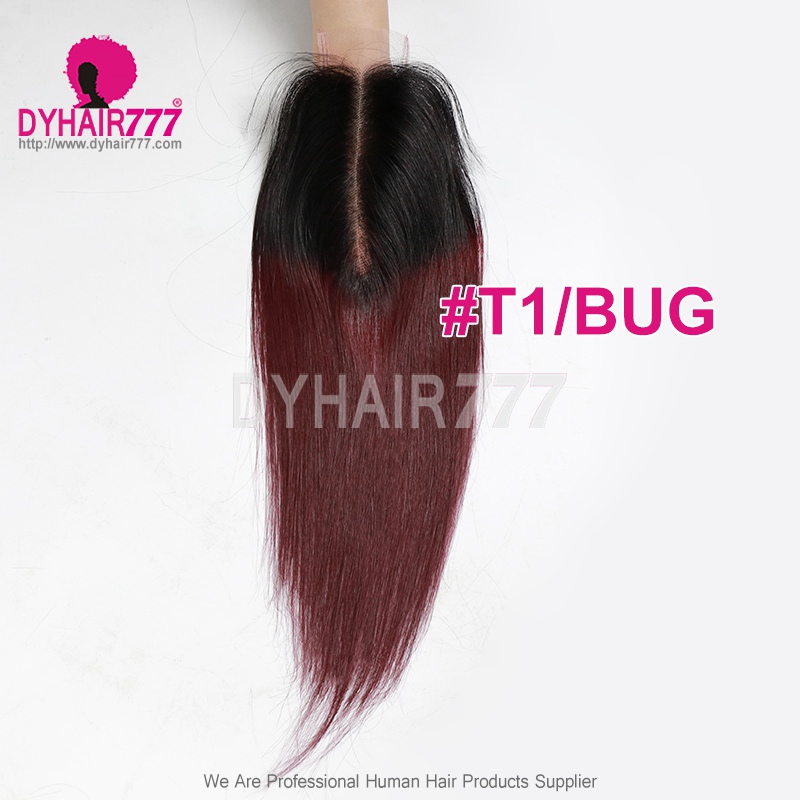 Pre Colored 2x6 Closure Transparent Lace Top Kim K Closure Human Virgin Hair