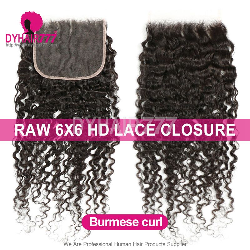HD 6x6 Lace Closure Human hair With Baby Hair Pre Plucked Natural Color