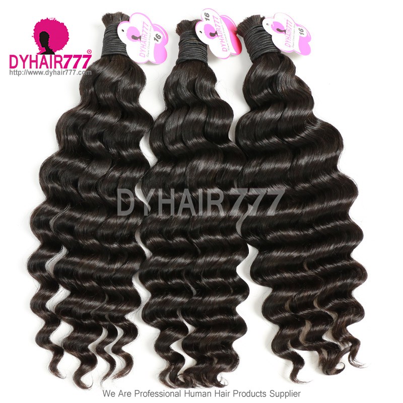 1Pack Bulk Hair No Weft Deep Wave100% Virgin Human Hair 95-100grams