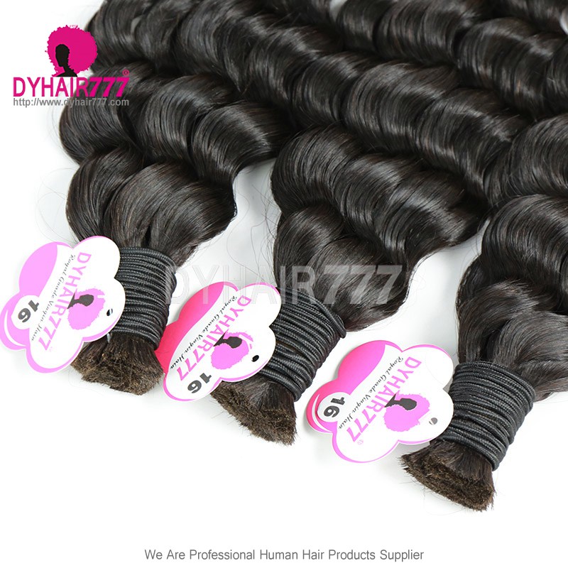 1Pack Bulk Hair No Weft Deep Wave100% Virgin Human Hair 95-100grams