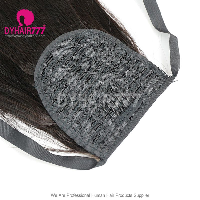 Ribbon Ponytail Wrap Around Ponytail Human Hair Extensions 100% Unprocessed Remy Hair Extension