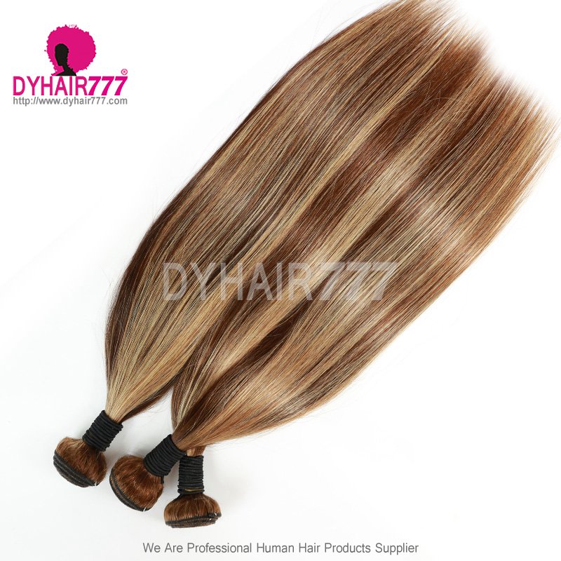 1 Bundle 14A Royal Grade Highlight Color P4/27 Human Hair Weave Bundles 100% Hair Extensions