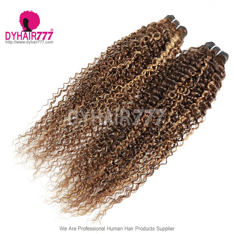 1 Bundle 14A Royal Grade Highlight Color P4/27 Human Hair Weave Bundles 100% Hair Extensions