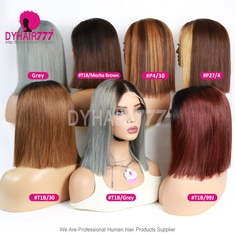 Bone Straight Bob Wigs 5x5 Lace Closure Wigs 250% Density Raw Hair Straight 100% Human Hair Wig