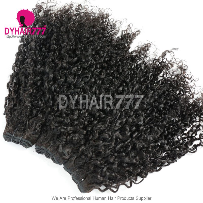 3 or 4 pcs/lot 14A Royal Grade Pixie Curl Double Weft 100% Unprocessed Virgin Hair Extensions