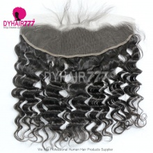 Royal Single Knots Ear to Ear 13*4 Lace Frontal Closure Virgin Human Hair Loose Wave Natural Color