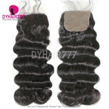 Silk Base Closure (4*4) Loose Wave Virgin Hair Top Closure Freestyle Free Part Middle Part Two Part Three Part