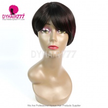 150% Density Short Bob Wig Straight Hair 100% Human Hair Lace Wig RE2W-031 T1B/99J