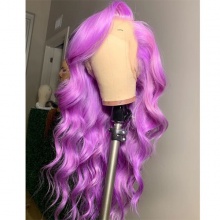 Stylist Wig As Picture 100% Virgin Human Hair Wavy Signal Violet