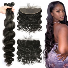 13x4 Lace Frontal With 3 or 4 Bundles Brazilian Body Wave Standard Virgin Hair Human Hair Extenions