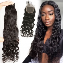 Best Match 4x4/5x5 Top Lace Closure With 3 or 4 Bundles Standard Virgin Brazilian Natural Wave Human Hair Extensions