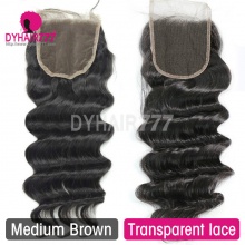 Lace Top Closure (4*4) Loose Wave Human Virgin Hair Freestyle Free Part Middle Part Two Part Three Part