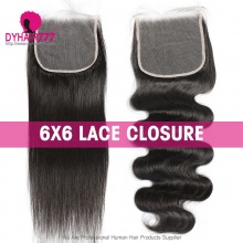 Lace Top Closure (6*6) Human Virgin Hair Freestyle Free Part Middle Part Two Part Three Part