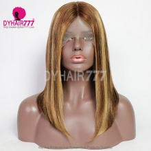 Lace Wigs 13*1 T Part Bob Lace Wigs Color P4/27 Straight Remy Human Hair Wig 130% Density