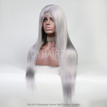 Sliver Grey Straight Hair Body Wave 13*4 Lace Frontal Wigs 150% Density Top Quality Virgin Human Hair