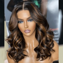 Barrel Curls Highlight 5x5 HD Lace Wigs 150% Density Glueless Wig Human Hair 