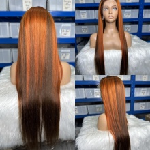 Higlights Color 4/350# 13x4 Full Frontal Lace Wigs 150% Density Straight Hair/Body Wave/Deep Wave 100% Virgin Human Lace Wig