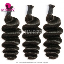 Royal Loose Wave 100% Virgin Human Hair Bulk Braiding Hair Weaving No Weft Natural color 1B 100grams