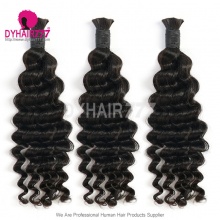 Royal Deep Wave 100% Virgin Human Hair Bulk Braiding Hair Weaving No Weft Natural color 1B 100grams