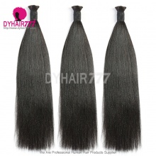 Royal Yaki Straight Hair 100% Virgin Human Hair Bulk Braiding Hair Weaving No Weft Natural color 1B 100grams