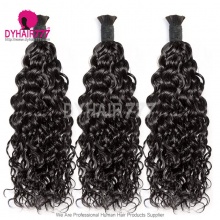 Royal Water Wave 100% Virgin Human Hair Bulk Braiding Hair Weaving No Weft Natural color 1B 100grams