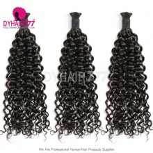 Royal Italian Curly 100% Virgin Human Hair Bulk Braiding Hair Weaving No Weft Natural color 1B 100grams
