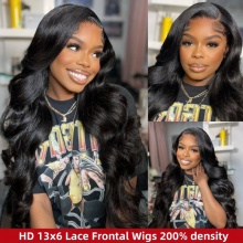Full Frontal HD 13x6 Lace Wigs 200% Density Glueless Wear Go Lightly Plucked Bleached 100% Unprocessed Virgin Human Hair