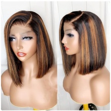 200% Density Highlights Color 5x5 HD Lace Closure Wigs Bob Wig 100% Human Hair Wigs
