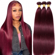 Color 99J Burgundy Royal Straight 100% Virgin Hair Extension 1 Bundles