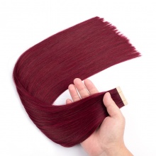 Color 99J Tape Hair Extension Straight Tape In 20pcs 50grams 100% Unprocessed Virgin Human Hair 