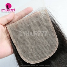 (New)Silk Base Closure (4*4) Virgin Hair Top Closure Freestyle Free Part Middle Part Two Part Three Part