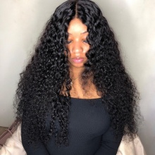 Stock Clearance 4x4 Lace closure wigs 130% Density 100% Virgin Human Hair Lace Wigs With Elastic Band 