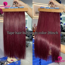 Color 99J Tape Hair Extension Straight Tape In 20pcs 50grams 100% Unprocessed Virgin Human Hair 