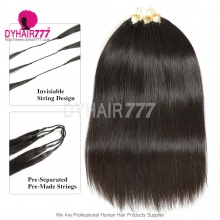 1 Pack(80strands 120g)Crochet Feather Hair Extension Generation 3rd 100% Remy Human Hair Silky Straight Natural Color 