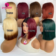 Bone Straight Bob Wigs 2x6 Lace Closure Wigs 250% Density 100% Human Raw Hair Wig